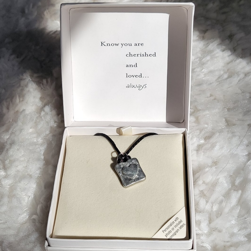 Silver heart necklace with photo frame